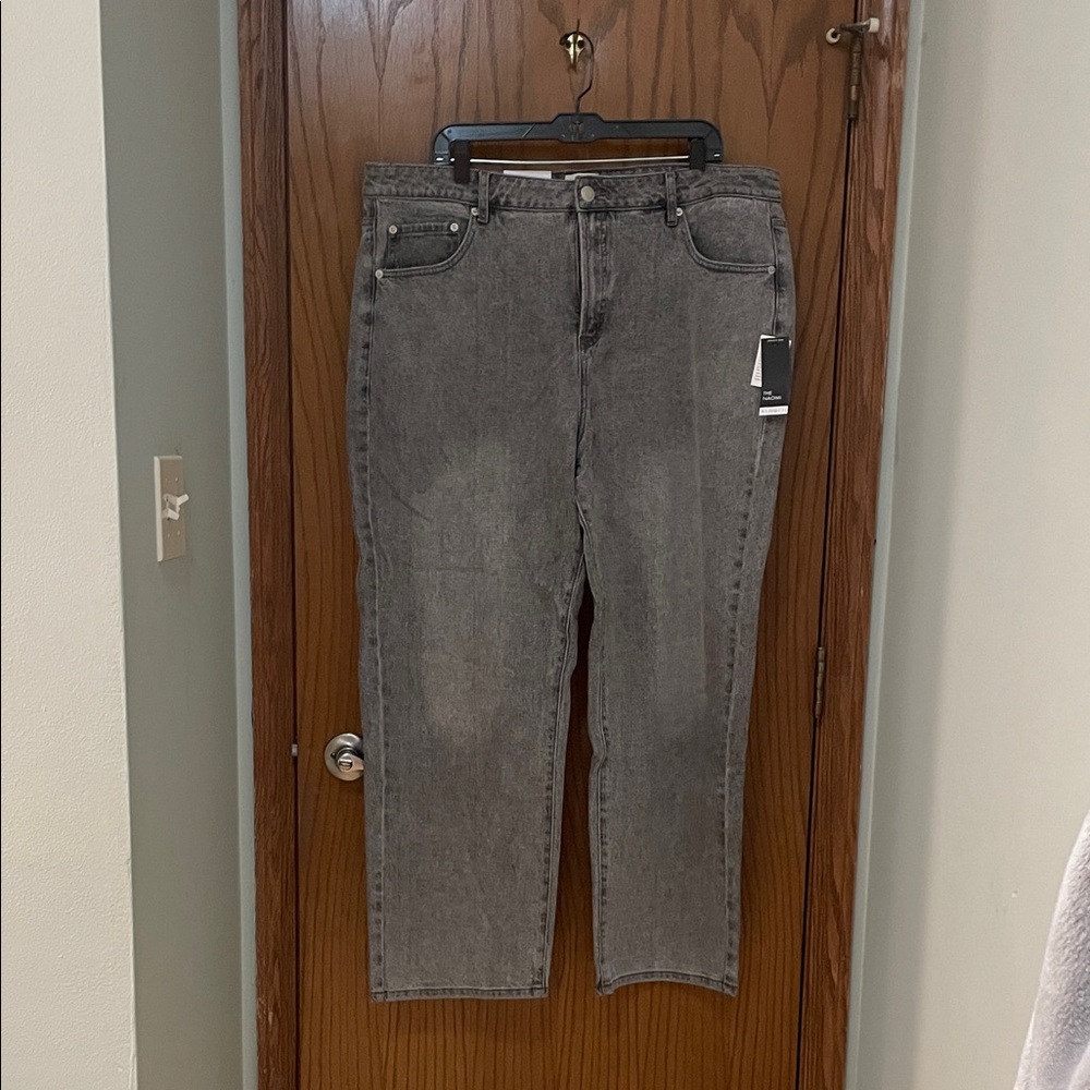Eloquii Sz 18 NWT Women's Straight Leg Washed Gray Jeans “The Naomi”